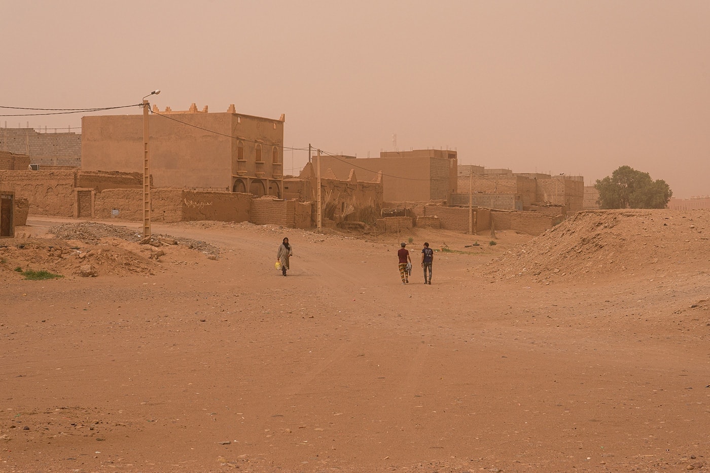 Una tempesta di sabbia a M'Hamid